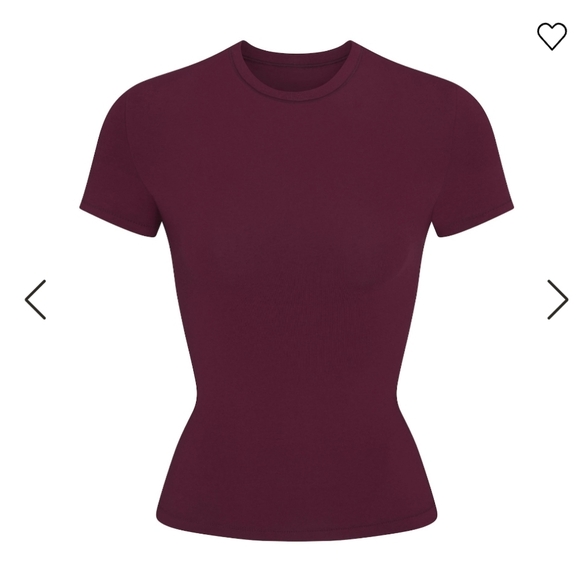 SKIMS Tops - SKIMS COTTON JERSEY TSHIRT- DEEP BERRY - M
